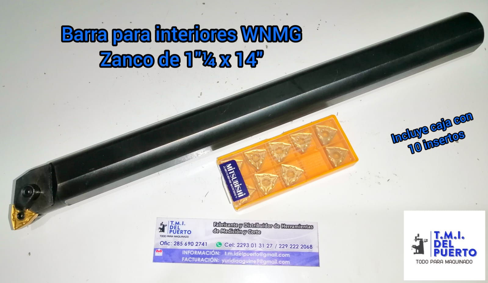 Barra de interiores con zanco de 1" 1/4