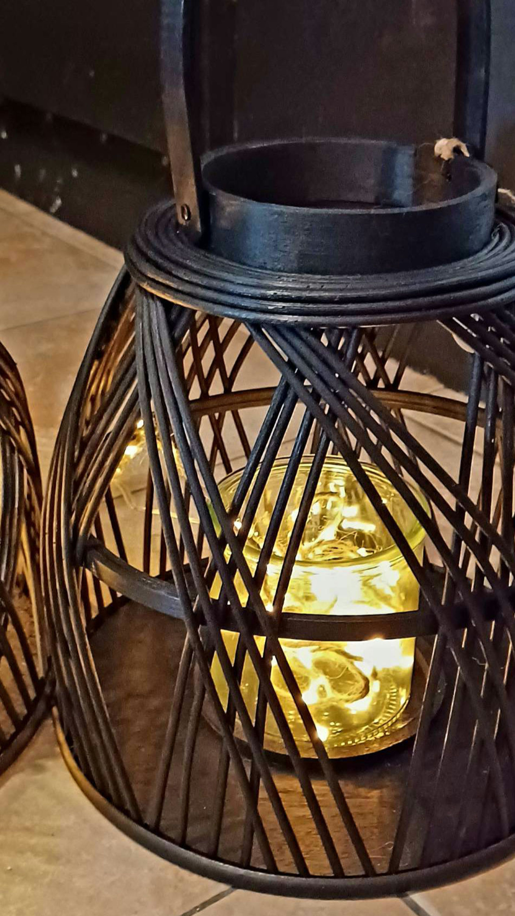 Lanterne noire en bois PM.