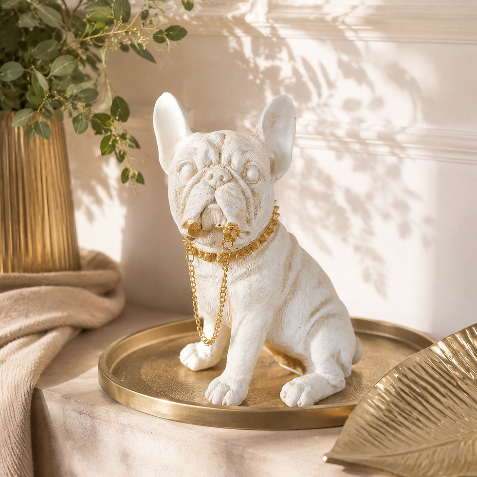 Miniature : Statue bouledogue assis. 