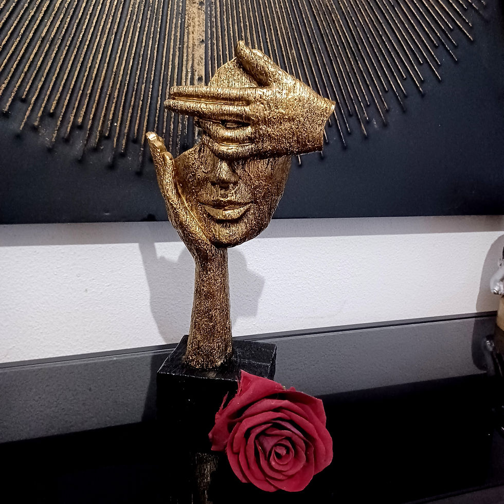 Miniature : Statue au visage strié sur socle " je ne vois rien !!"