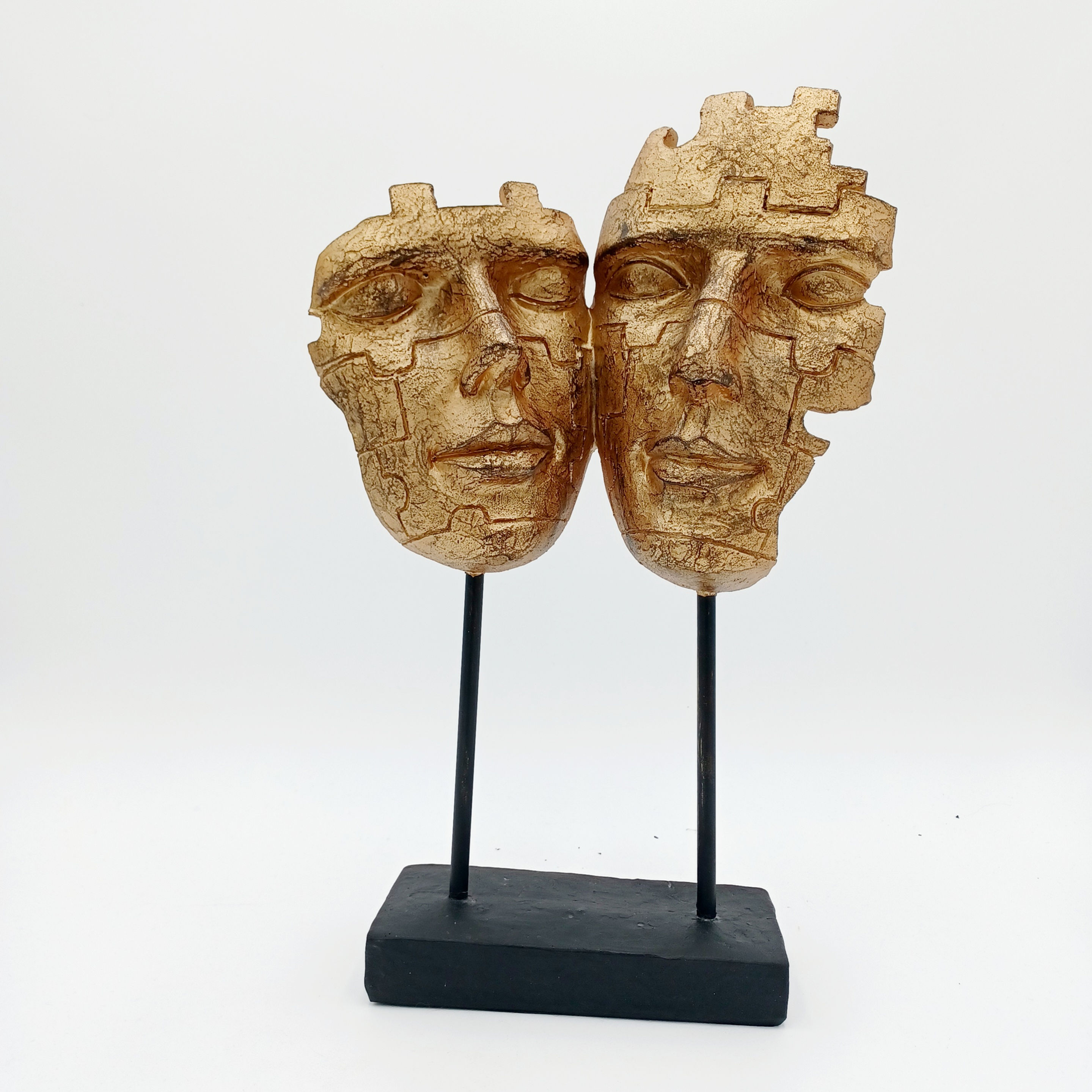  Visage couple puzzle, sculpture design