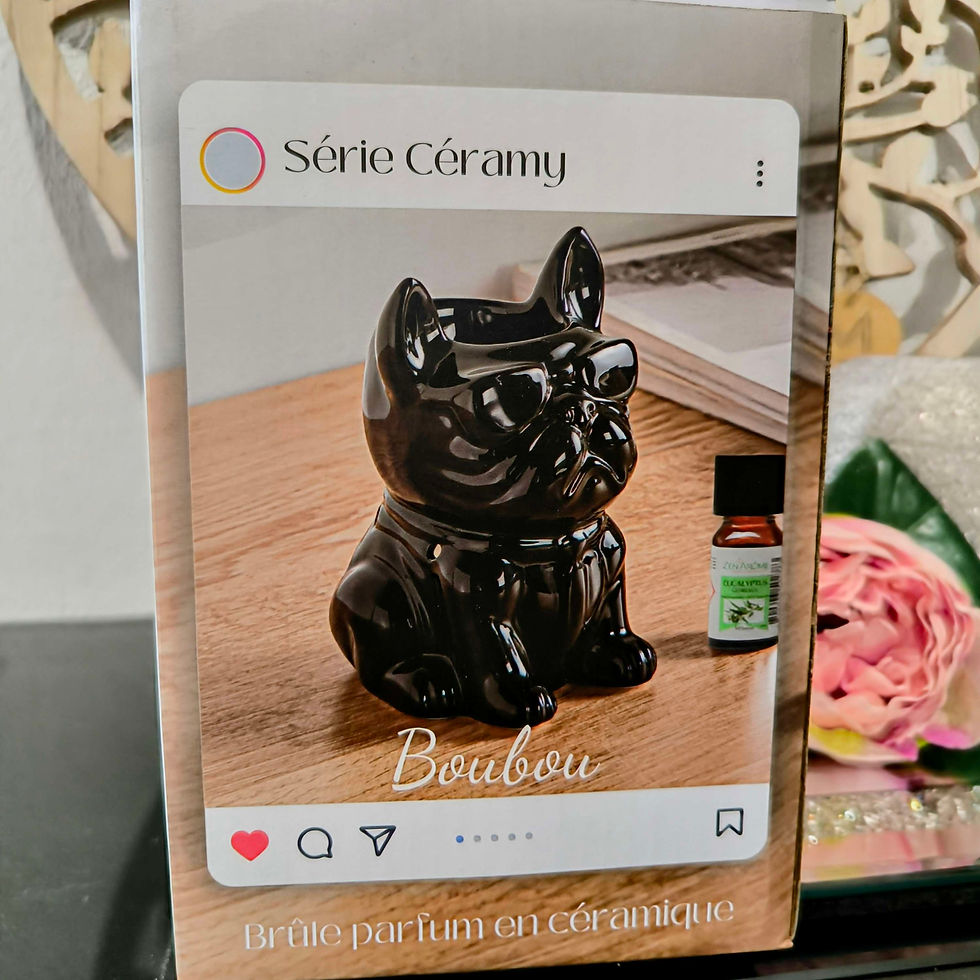 Miniature : Bougeoir brûle-parfum "boubou noir avec lunettes" - Céramique qualité supérieur