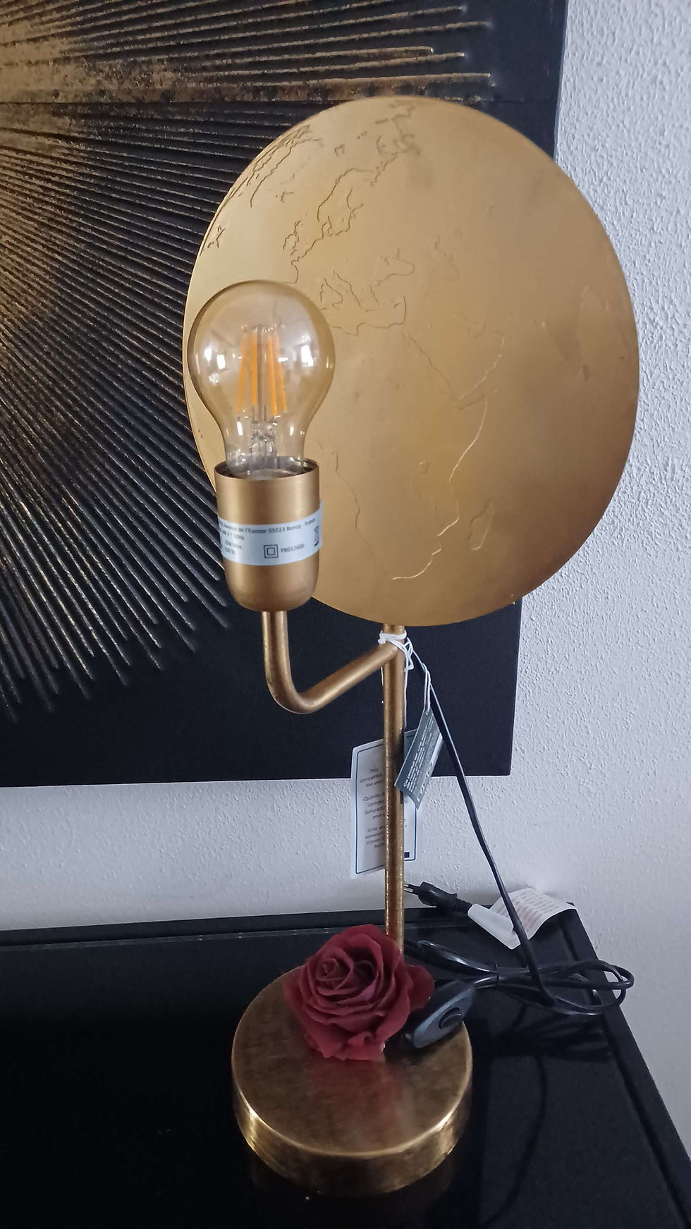 Miniature : Lampe industrielle mappemonde doré 