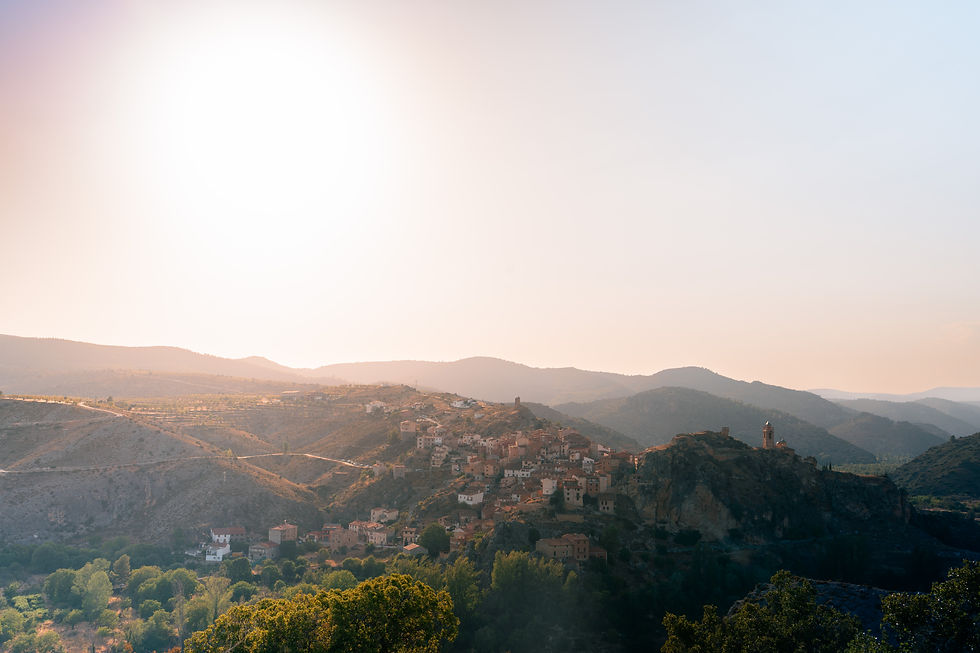 Photo of a Spanish village in the early evening, in the Valencian Community, Spain