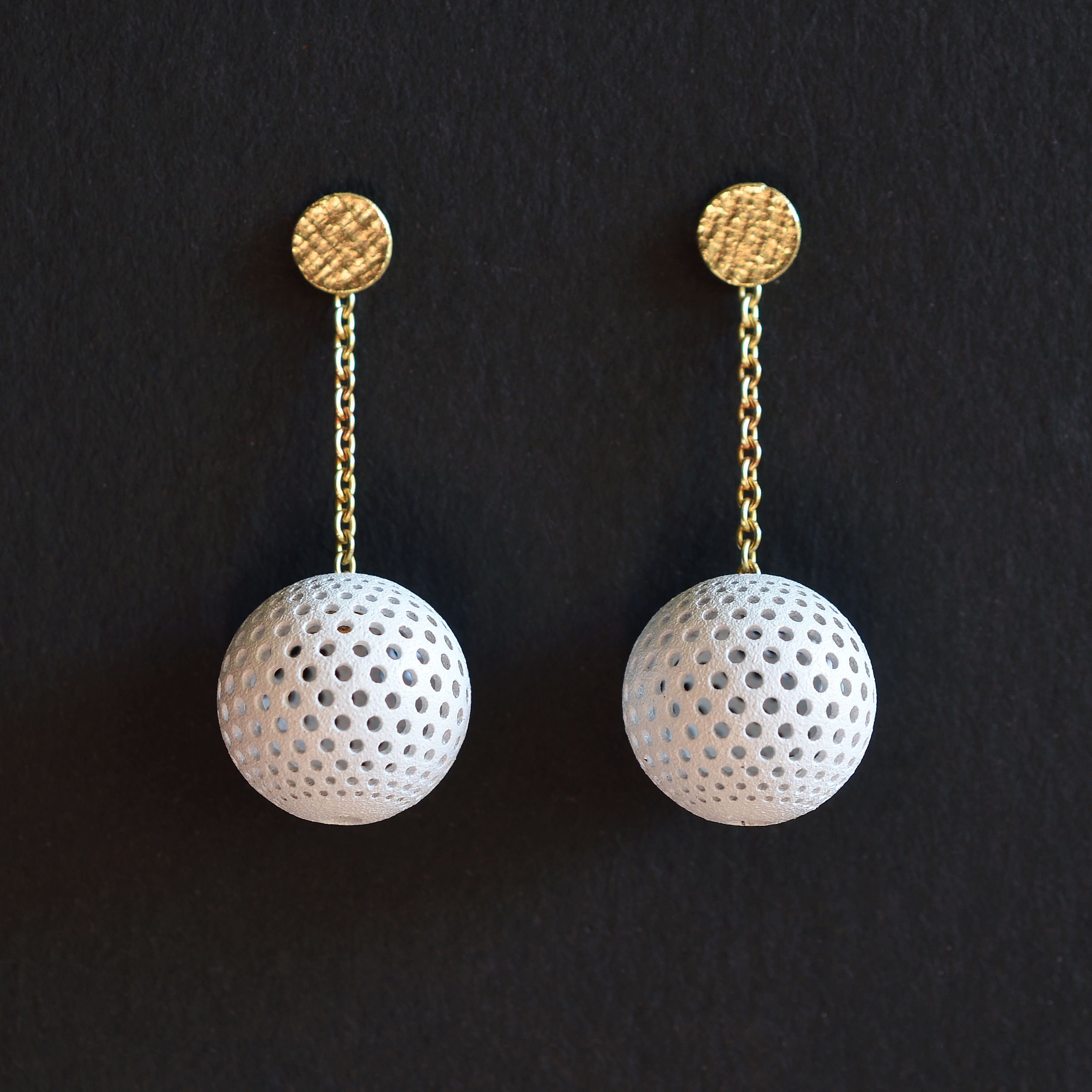 sphere earrings (powder-coated)