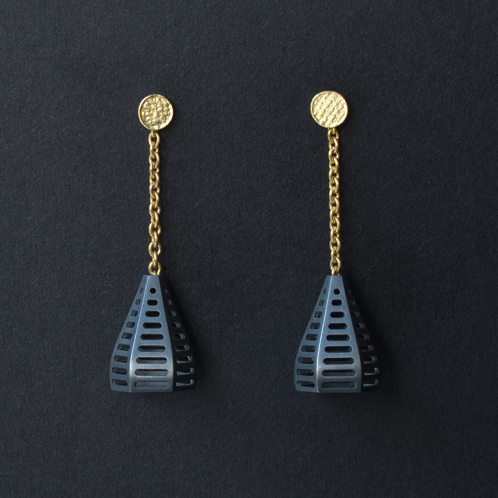 geo earrings (oxidised)