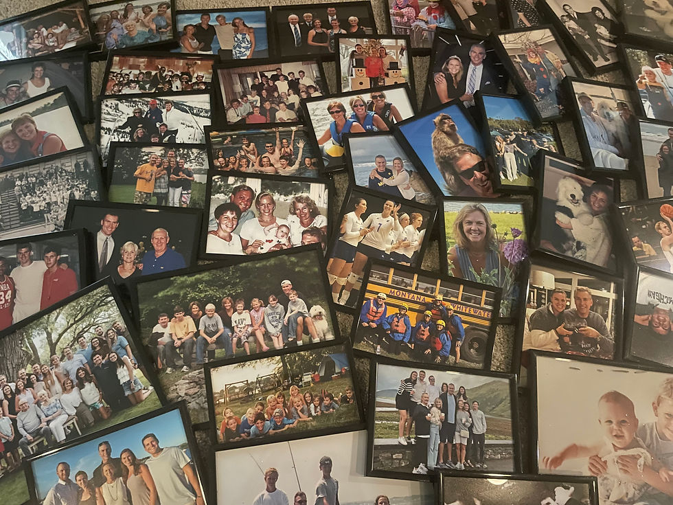 Collage of family photographs showing years of shared memories and experiences