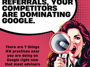 A female marketer with a megaphone shouting about how your competitors are dominating google