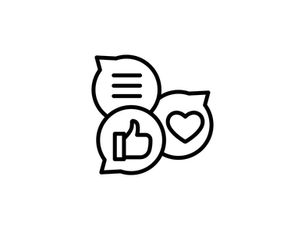 Social media icons in black and white
