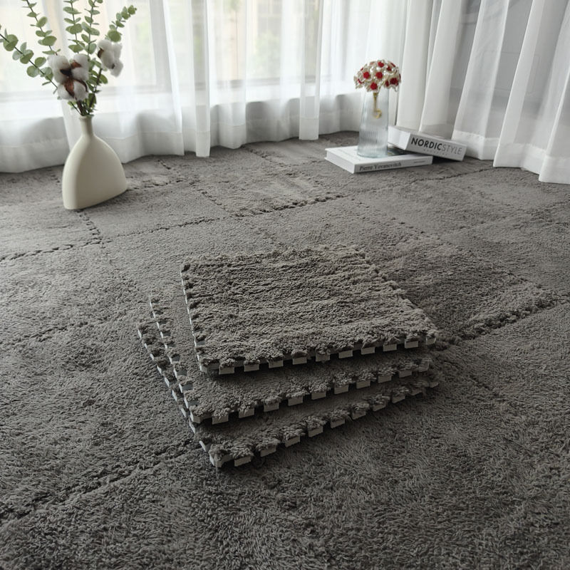 Solid color stitching floor mat