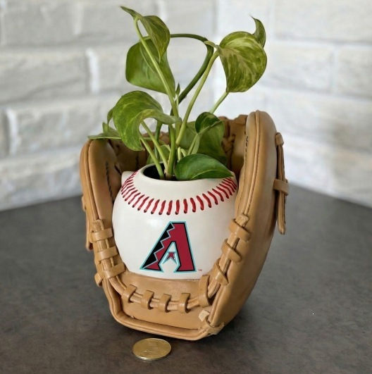 Baseball lovers table decorative flower pot/car decorative