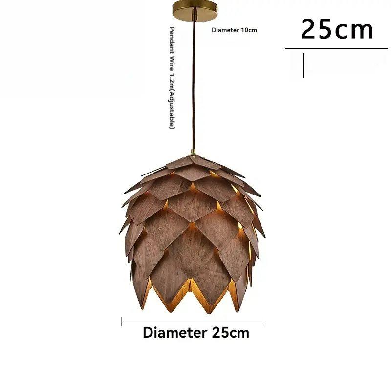 Miniatura: Lustre Madeira Sólida com cone de pinho, retrô, classico medieval europeia chiq