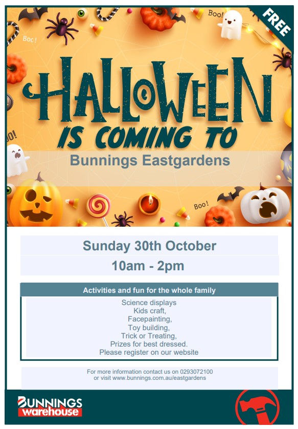Halloween Bunnings Eastgardens this Sunday