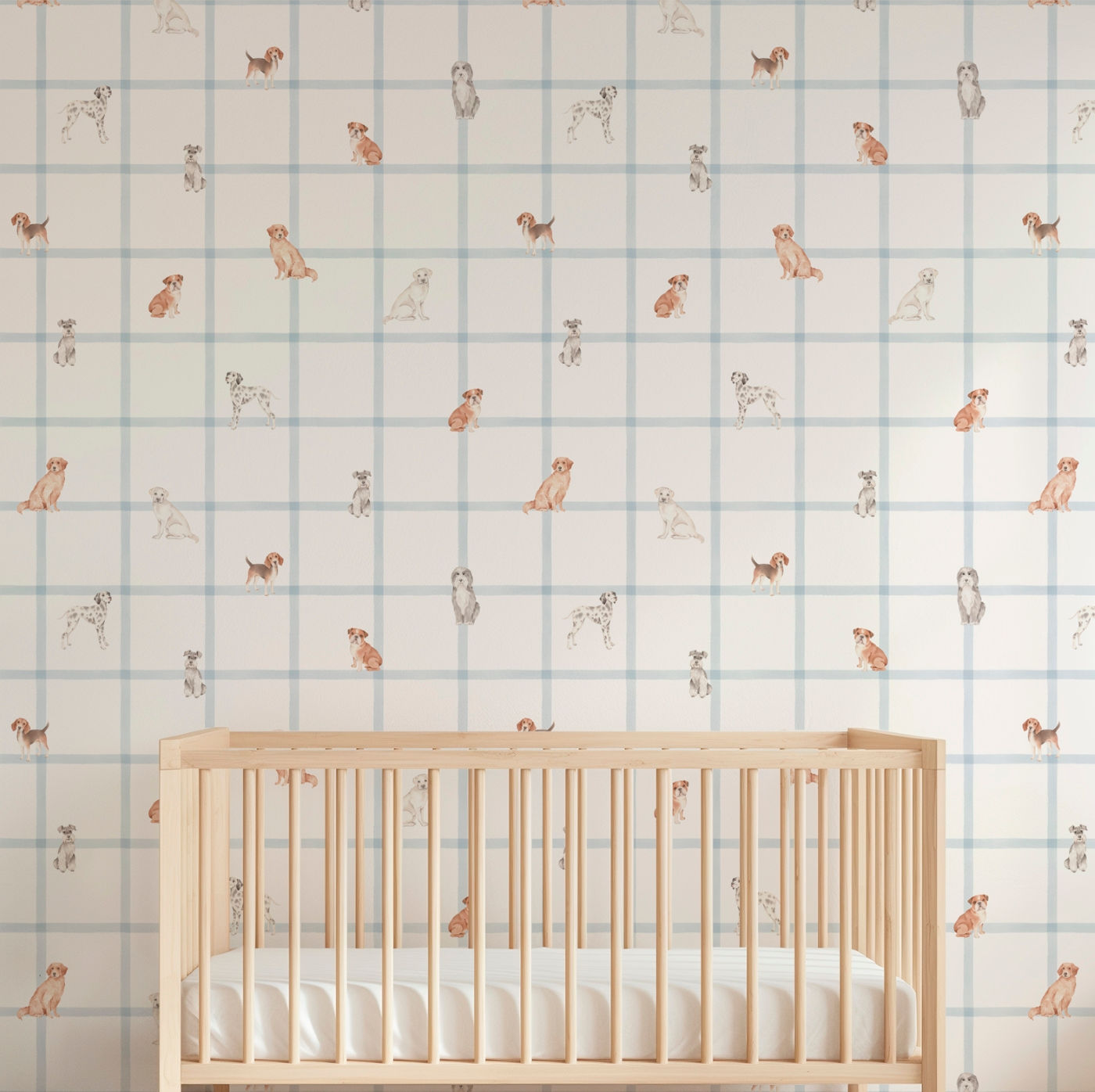 Papel de Parede Xadrez Cachorrinhos - PAPCAA439M