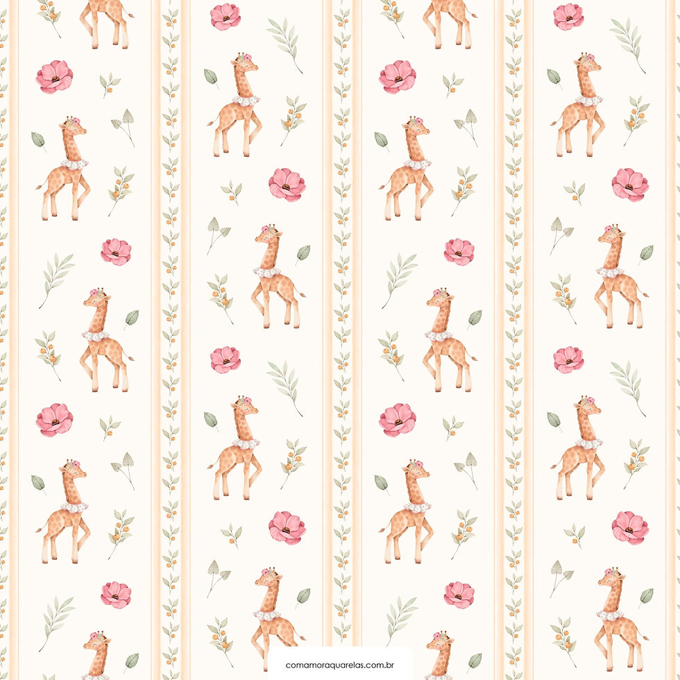 Miniature : Giraffe Flower Papier peint - PAPCAA29