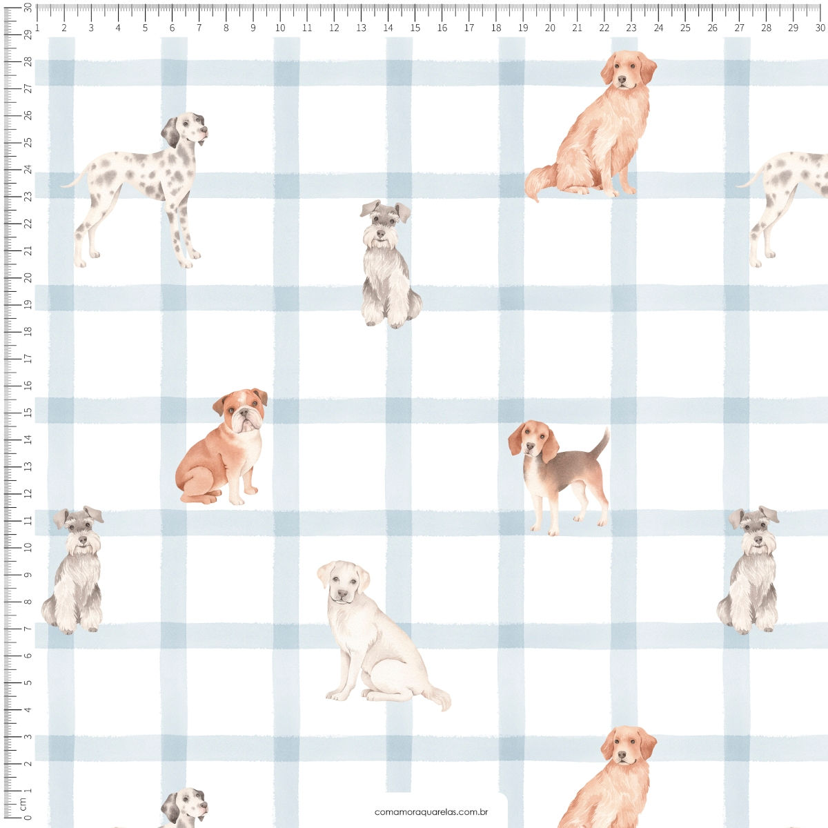Tecido Xadrez Cachorrinhos - CAA447