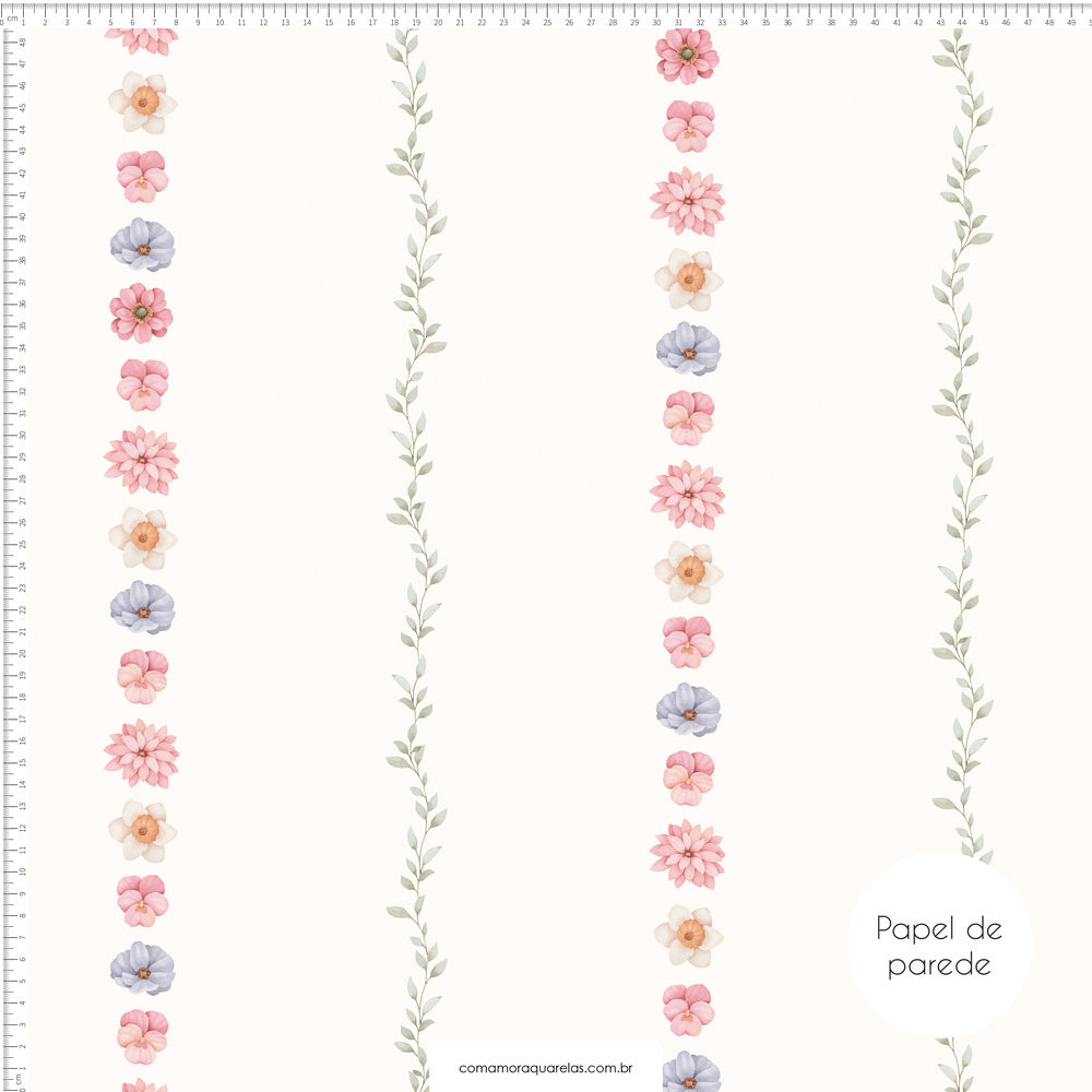 Floral Striped Wallpaper - PAPCAA73