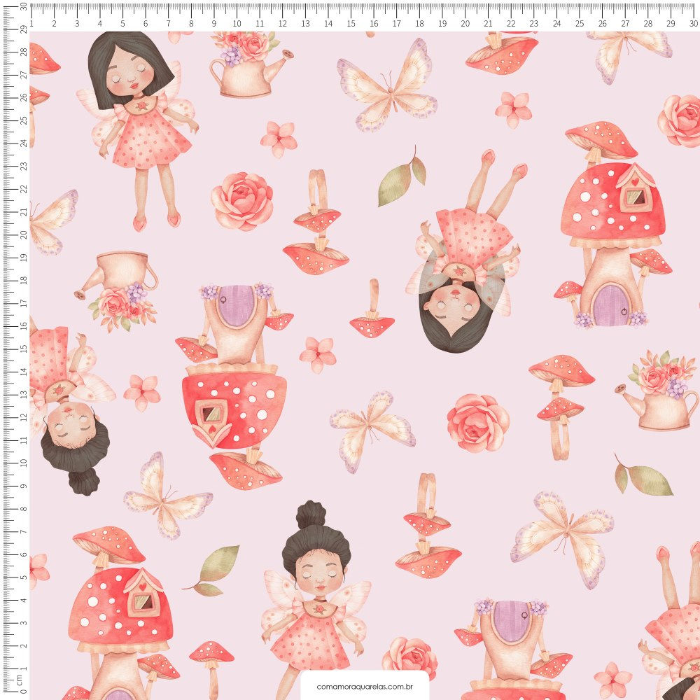 Tessuto lilla Fata nel giardino - CAA88