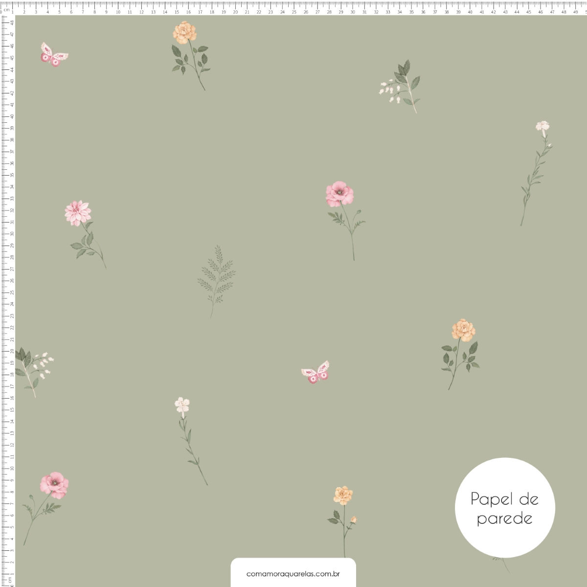 Papel de Parede Flora Verde - PAPCAA503
