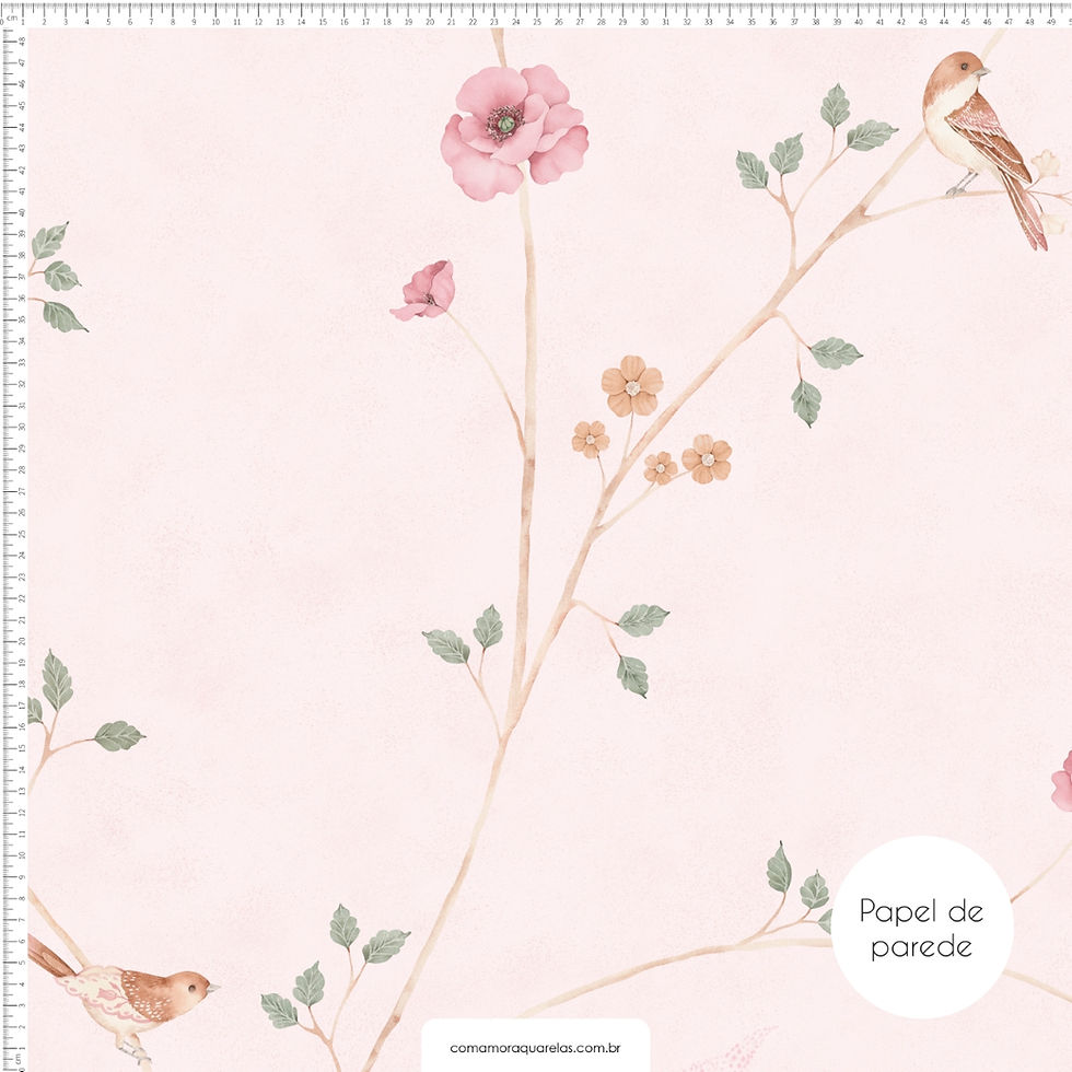 Papel de Parede Vita Rosa - PAPCAA510M
