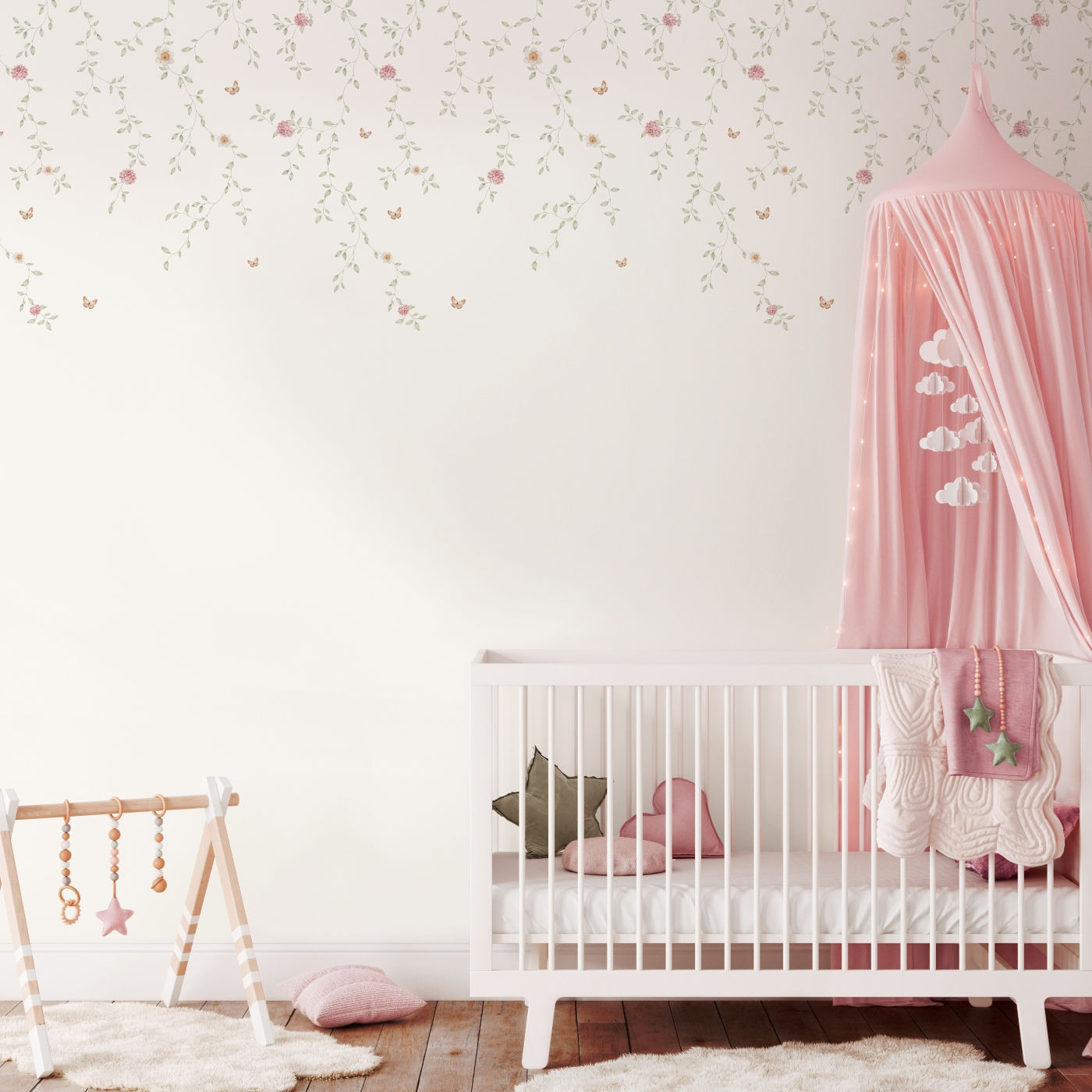 Painel de Parede personalizado Flores e Borboletas - FXCAA01