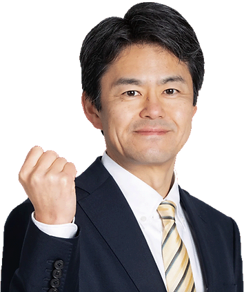 長岡市長を目指す高橋ひろゆきがガッツポーズしている写真