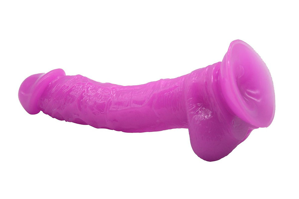 Thumbnail: 9.45" Thick Pink Realistic Dildo. Strap on compatible