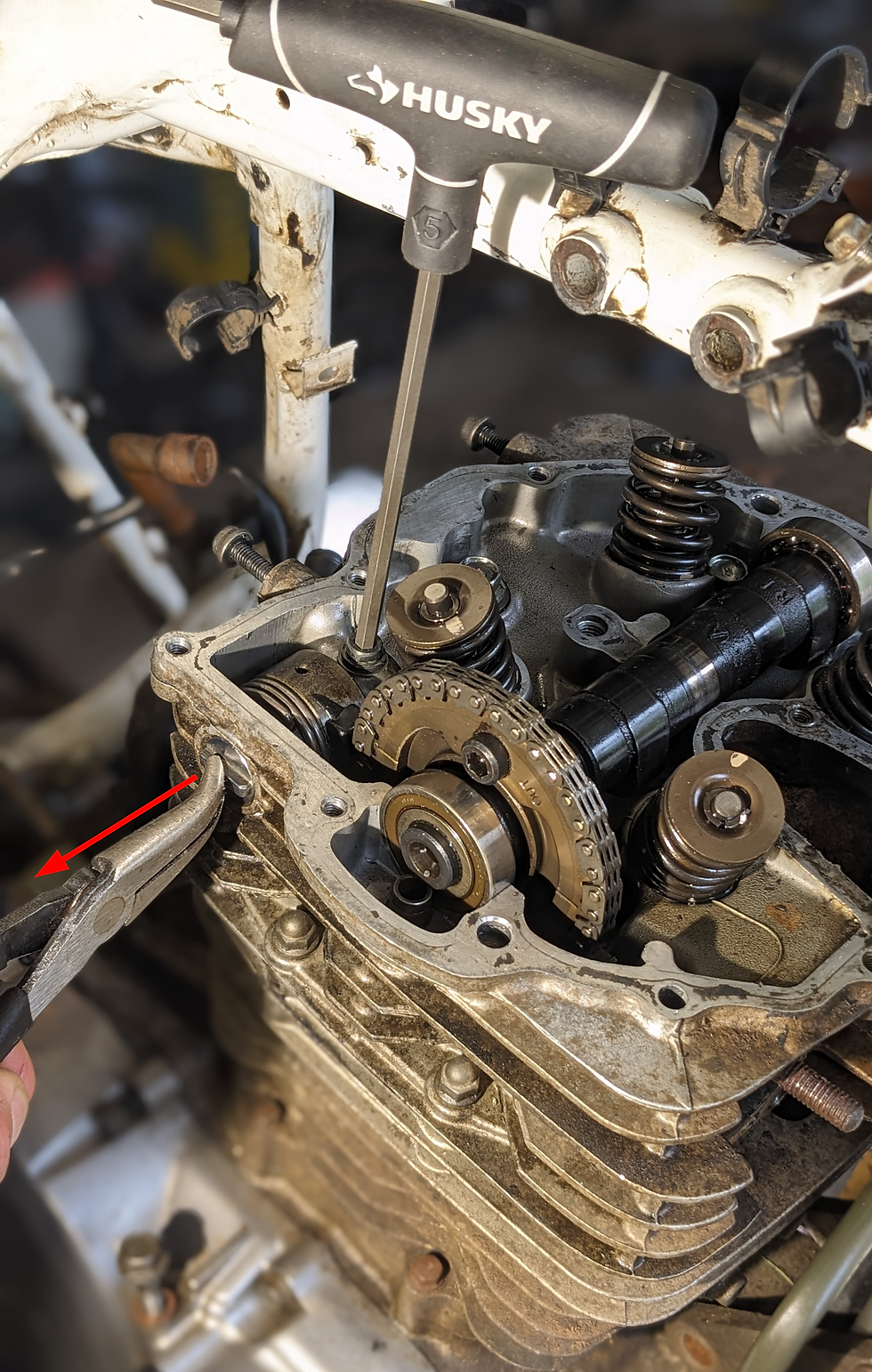 XR650L Cam Installation Step Cam Chain Tensioner Removal