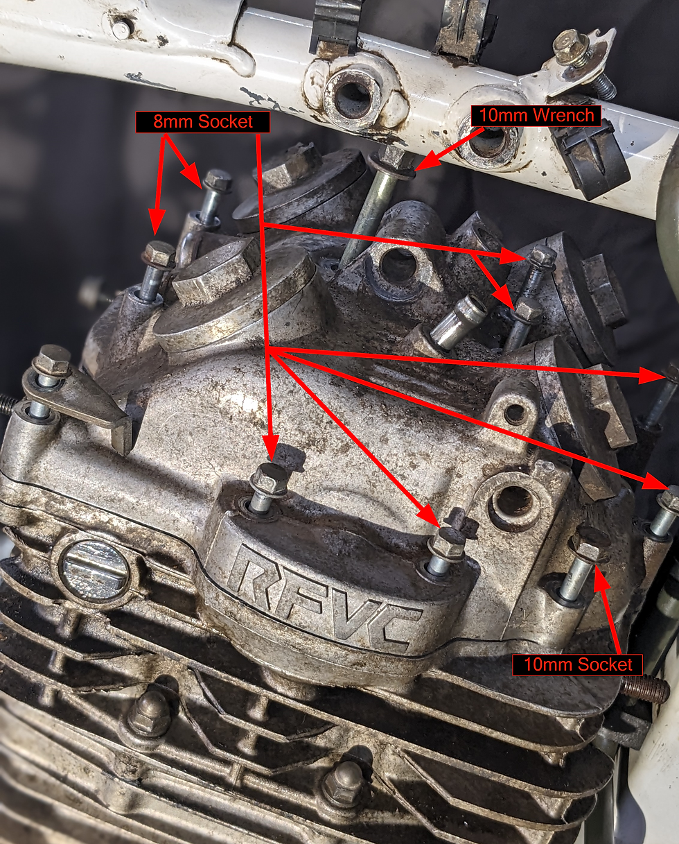 XR650L Cam Installation Step Remove Cylinder Head Cover Bolts