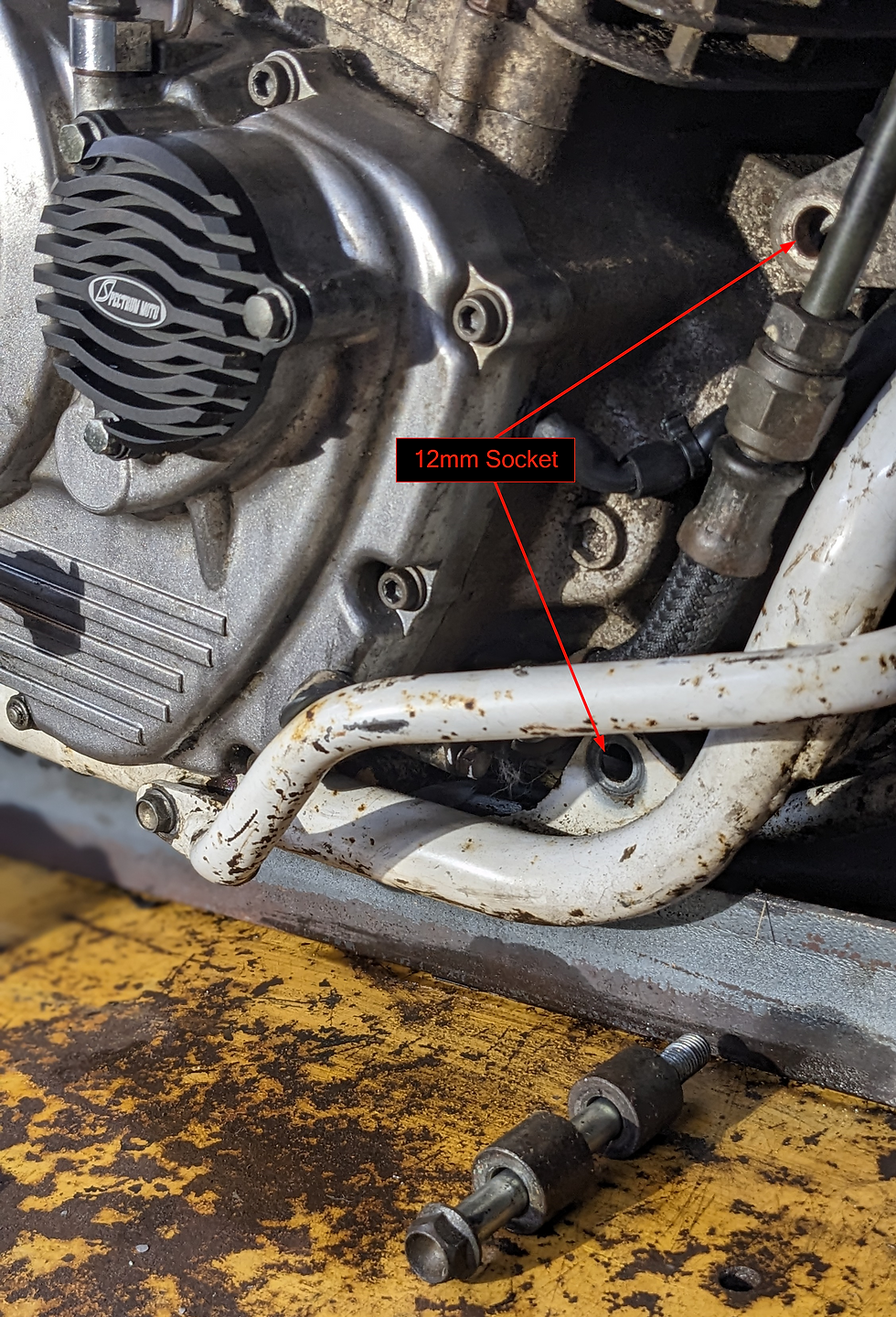 XR650L Cam Installation Remove Front Lower Engine Mount