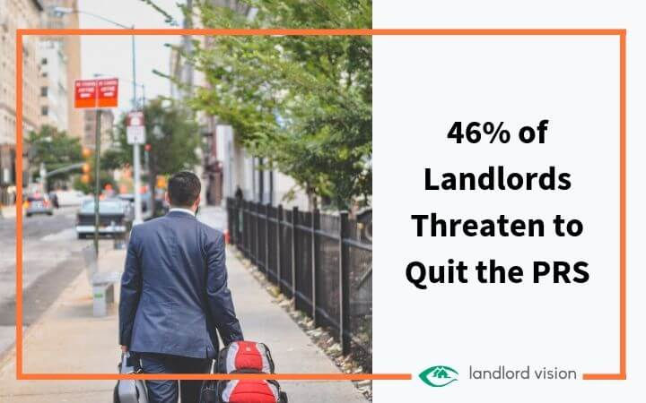 Professional man walking away with caption: 40% of landlords threaten to quit the PRS.