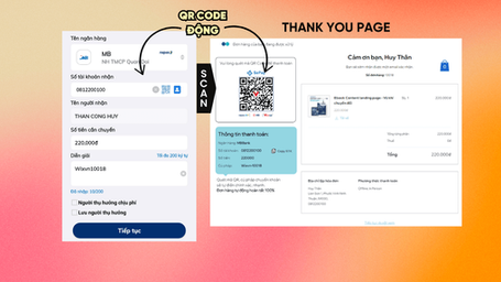 Thêm mã QR code chuyển khoản (tự động) với đơn hàng trên Wix