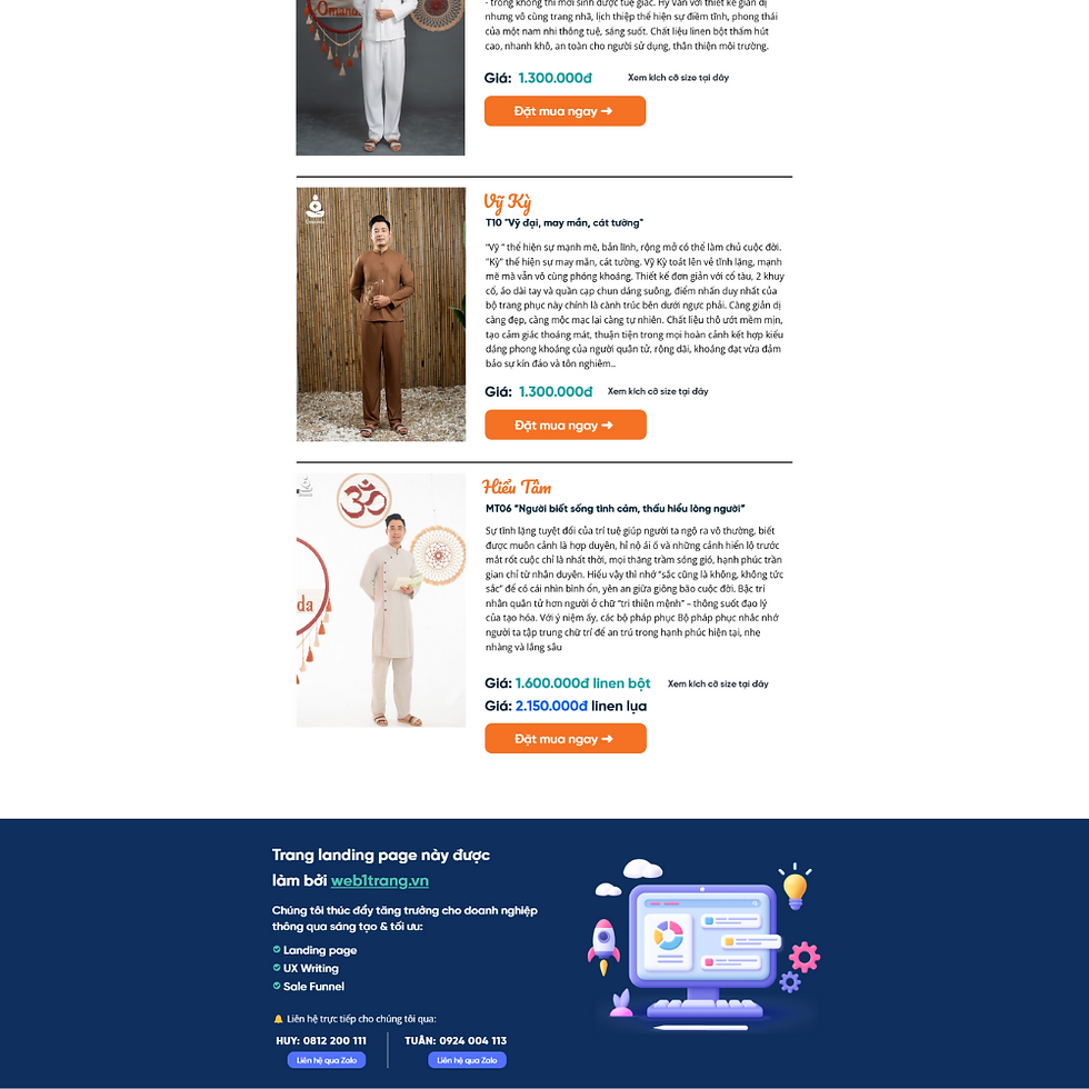 Hình thu nhỏ: Template Ladipage Pháp Phục