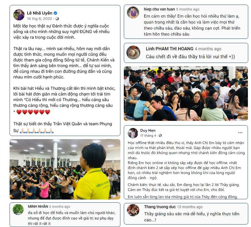 Bình luận thật của khách hàng trên Facebook dùng làm testimonial