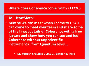 HeartMath...sharing my new knowledge of Coherence with your team