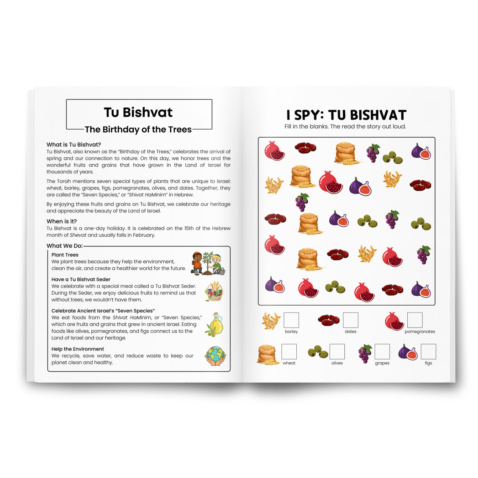 Tu Bishvat Worksheets
