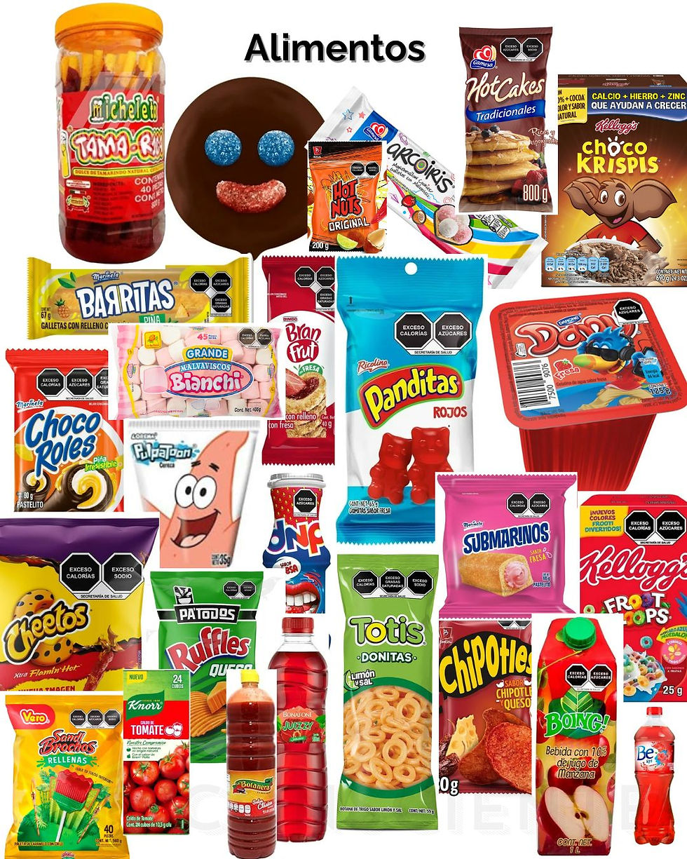 Alimentos procesados con colorantes tóxicos