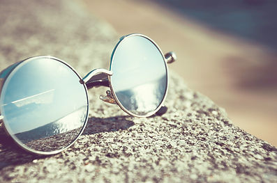 Óculos de Sol Redondos em Close-up