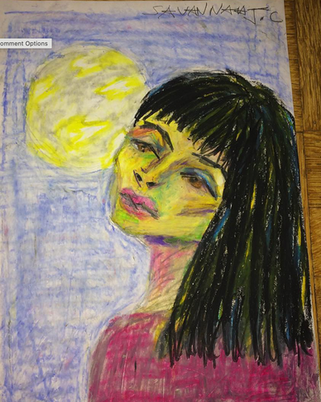 Portrait of a Girl and the Moon
Portrait with the moon
Oil Painting