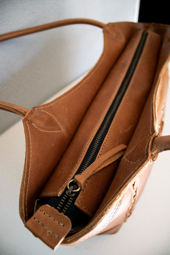 Thumbnail: Leather Shoulder Bag with Labradorite stone  ✰Leather Bag✰ Handbag