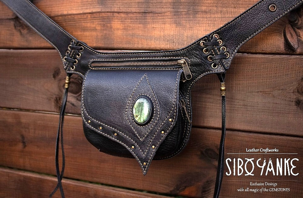 【DISCERNMENT】Lapa leather belt shoulder bag Leather Utility Belt - Festival Belt - Belt Bag