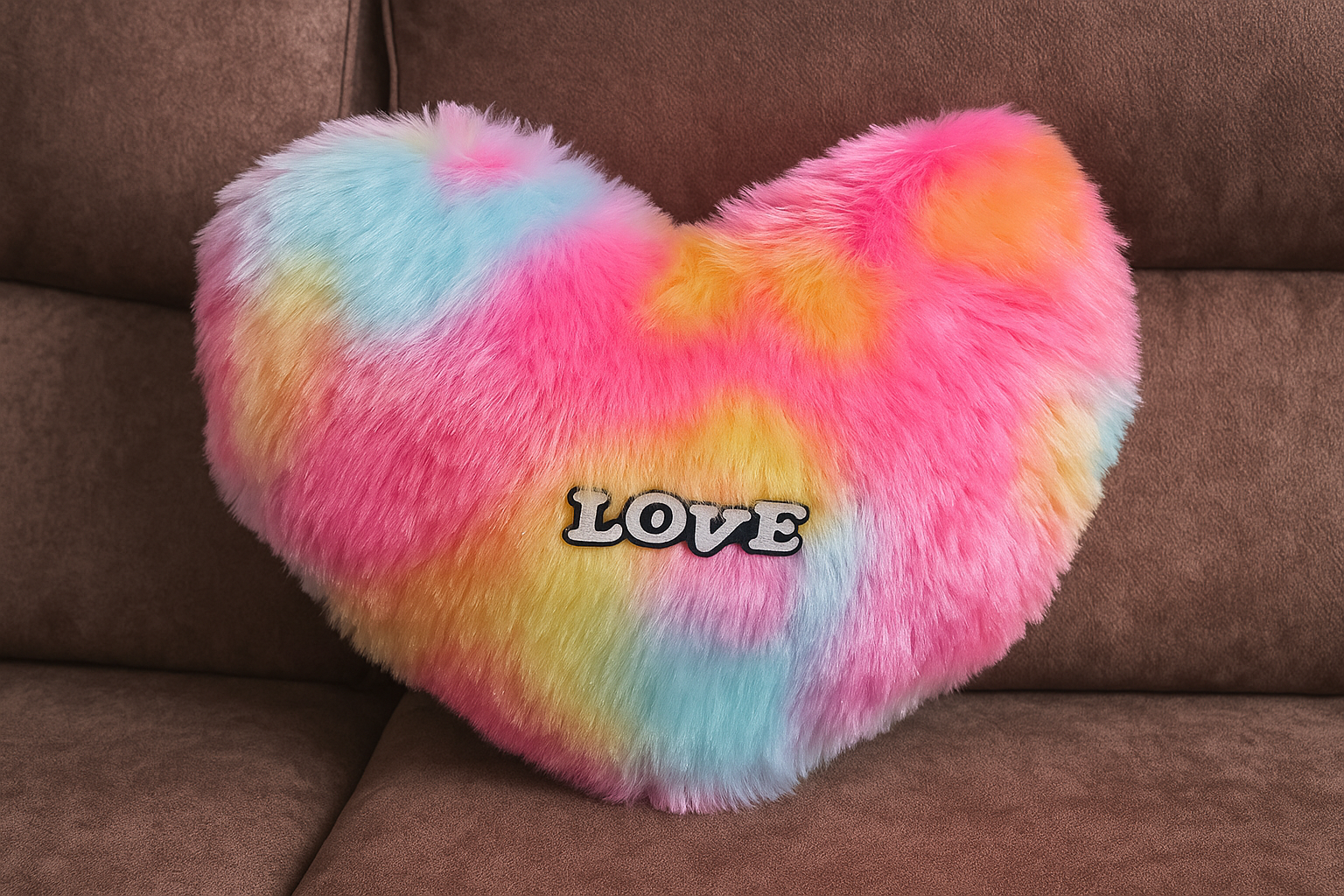 Soft, Heart-shaped Plush Pillow