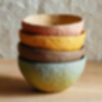 Hand-Moulded Paper Mâché Bowls in soft natural colours, stacked together
