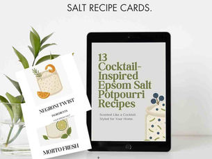 digital download of 13 cocktail-inspired epsom salt potpourri blends to scent your space with botanical flair