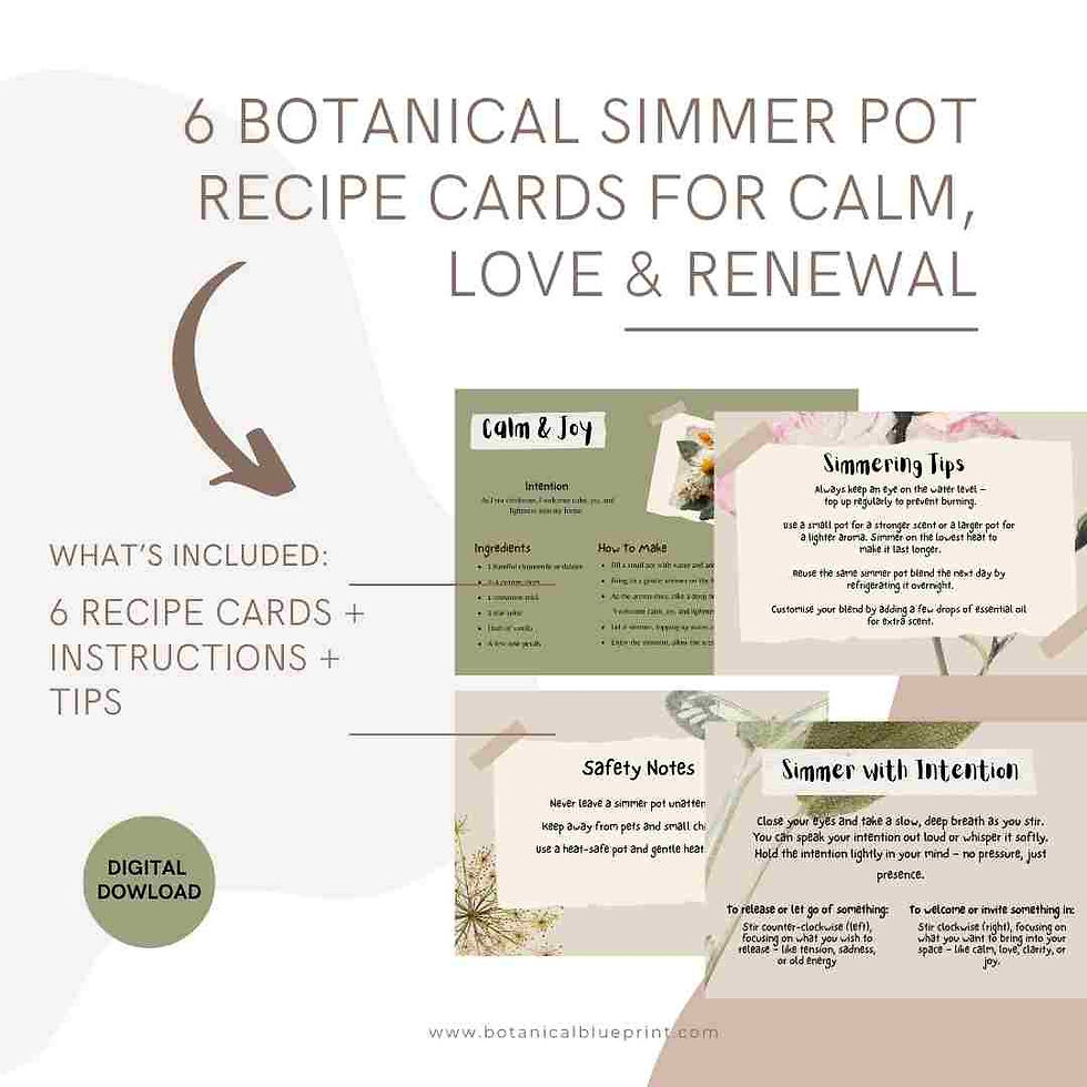 6 Intention Simmer Pot Recipe Cards (Digital Download)