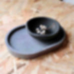 dark grey concrete tray + small bowl