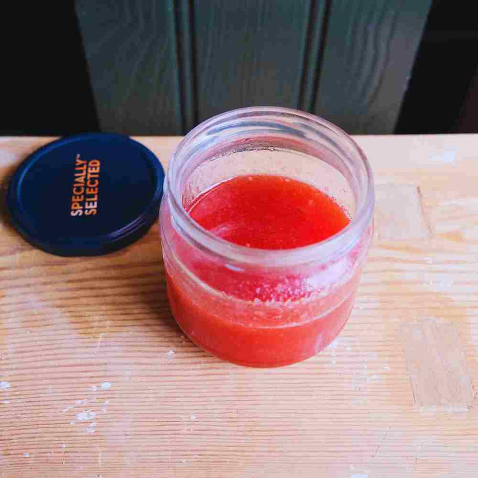 homemade rosemary infused strawberry syrup