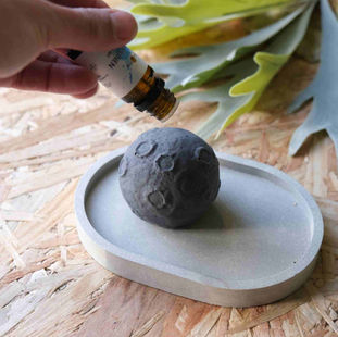 concrete moon shaped essential oil diffuser
