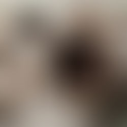 A wooden bowl filled with dark brown clay dough, scattered coffee grounds, a small cup of coffee, and natural tools like a wooden spoon and linen cloth.