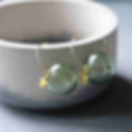 Green Glass Bubble Earrings - Gold or Silver Hoops